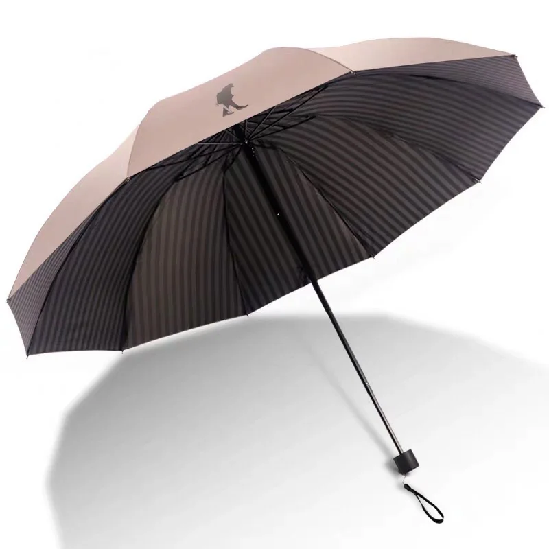 Брендовый большой зонт, мужской складной, фирма, анти-УФ, ветрозащитные, большие, Прозрачные Зонтики, для мальчиков, от дождя, портативный, солнцезащитный, для женщин, китайский - Цвет: Gold