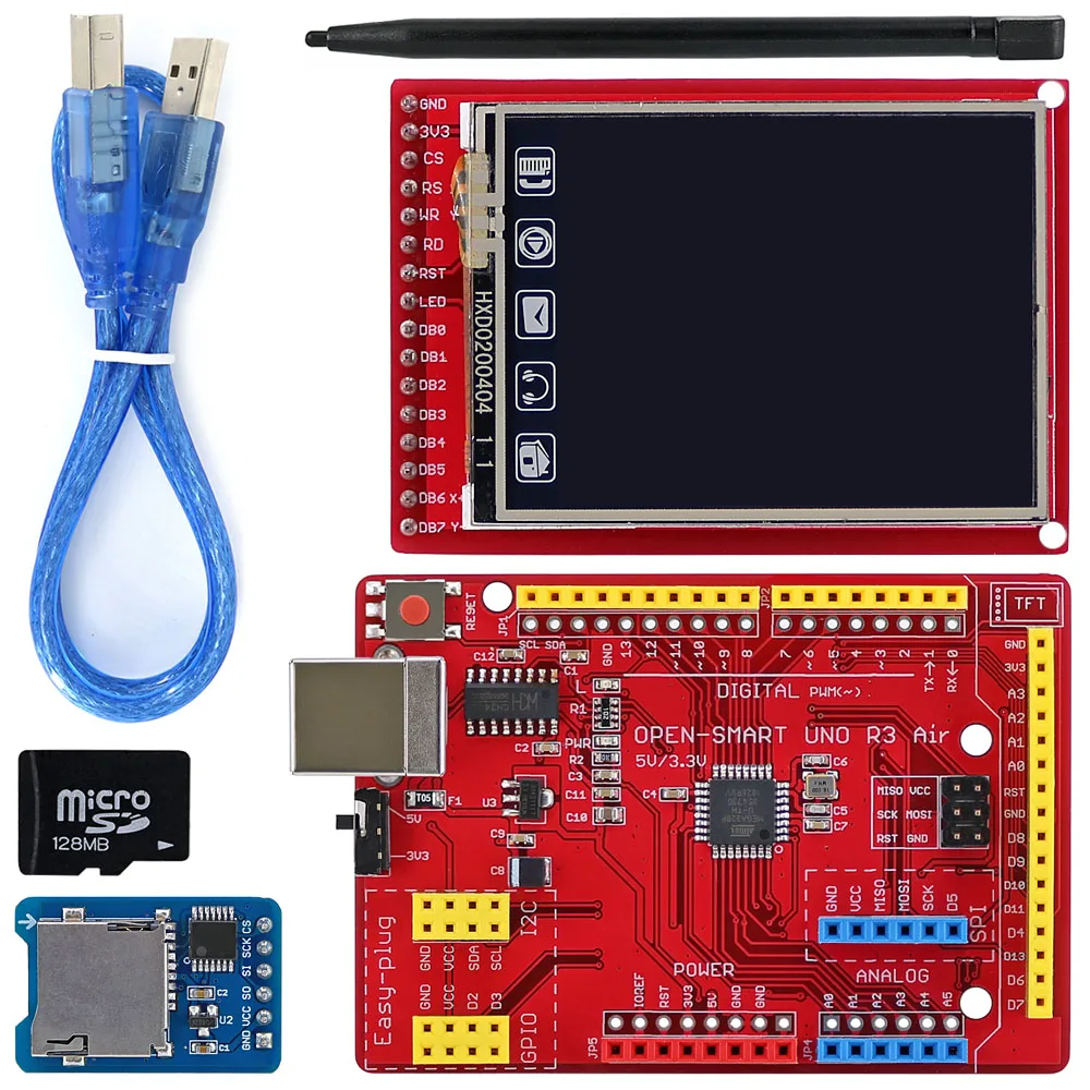 Открытым SMART 2,0 дюймов 176*220 TFT ЖК-дисплей Сенсорный экран Breakout модуль комплект с легко-разъем UNO R3 воздушная доска для Arduino UNO R3/Nano