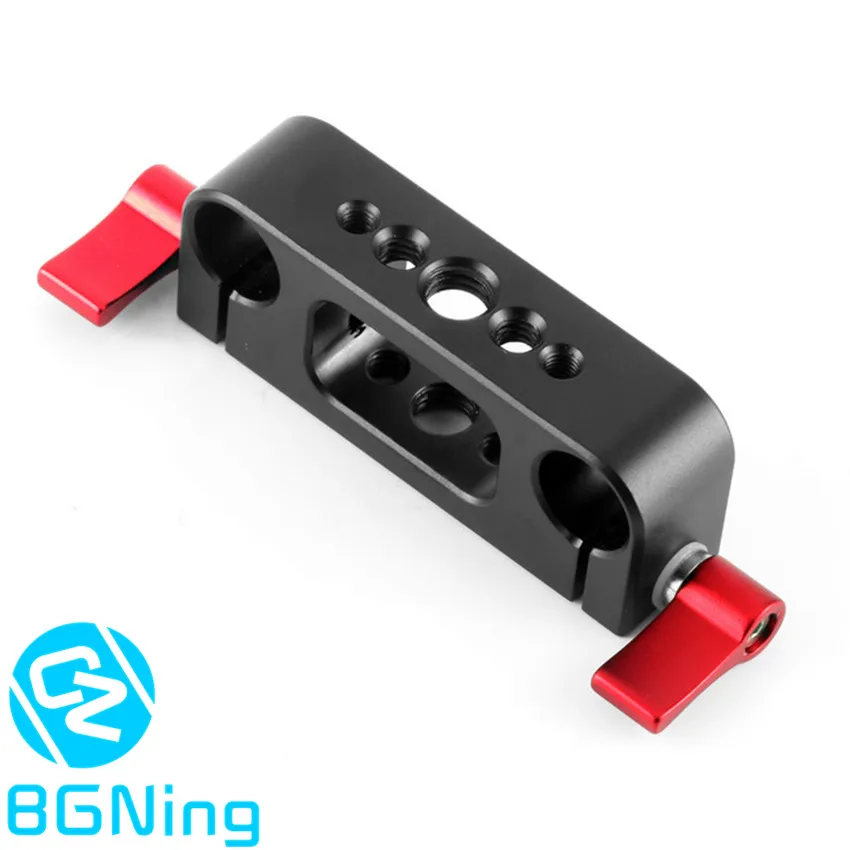 Best BGNING DSLR Camera Cage Kit 15mm Rod Rig Clamp Double Holes 1 4 3 8 Thread Telephoto Lens Holder Support Rail Photography System