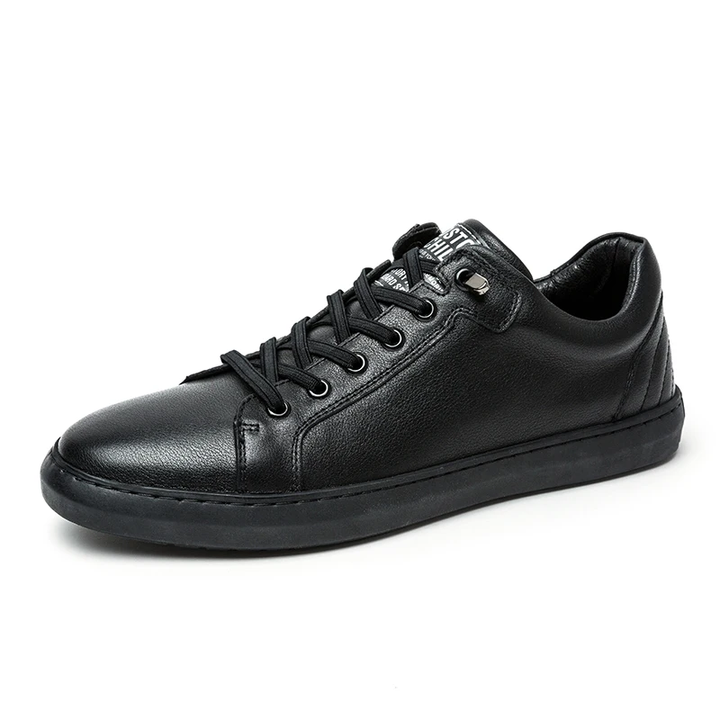

Genuine Leather Spring Fall Men Casual Elastic Slip-on Comfortable Men Sneakers