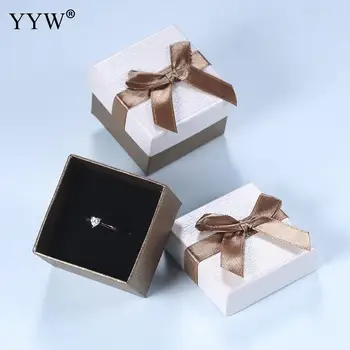 

1pc Elegant Jewelry Display Box Cardboard Necklace Ring Box 5*5 6.5*7.5 Packaging Charms Gift Box with Sponge & Satin Ribbon