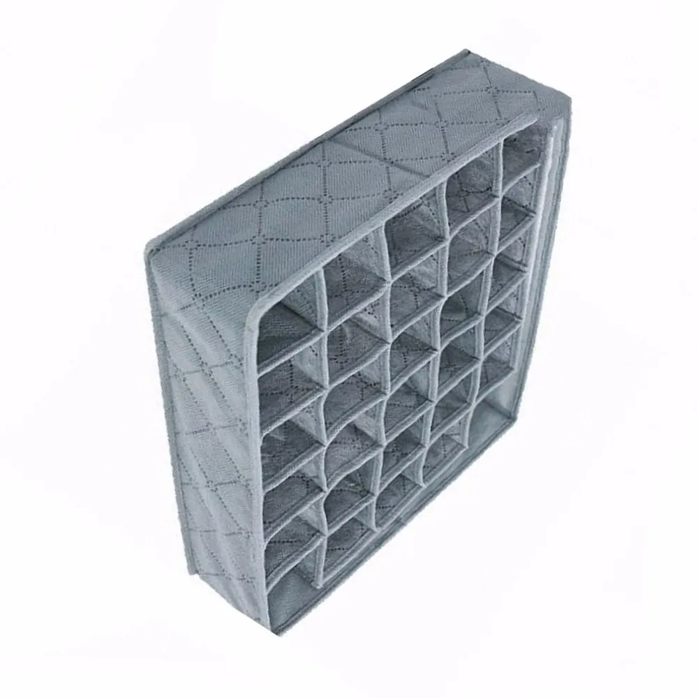 30 Cell Foldable Bamboo Charcoal Underwear Socks Drawer Organizer Storage Box Polypropylene Non-woven Seperate Box 11L