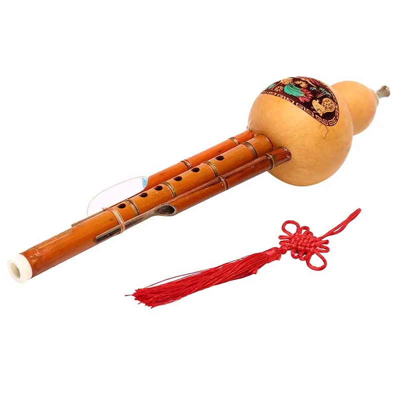Бамбук Хулуси Тыква кукурбит флейта Этническая музыкальный инструмент ключ с чехол для начинающих любителей музыки КИТАЙСКИЙ ручной работы