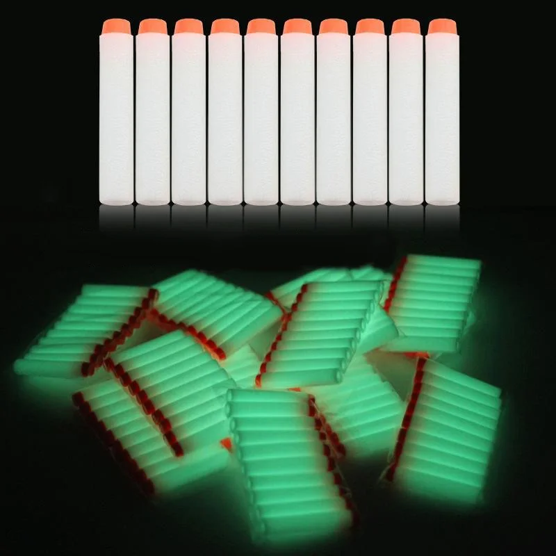 10pcs Fluorescent Soft Bullets Glow in Dark 7 2cm Refill Darts Toy Gun Bullets for Nerf