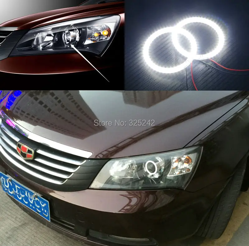 

For Geely Emgrand EC7-RV (Emgrand 7 RV) 2010 2011 2012 Excellent led Angel Eyes Ultra bright illumination smd led Angel Eyes kit