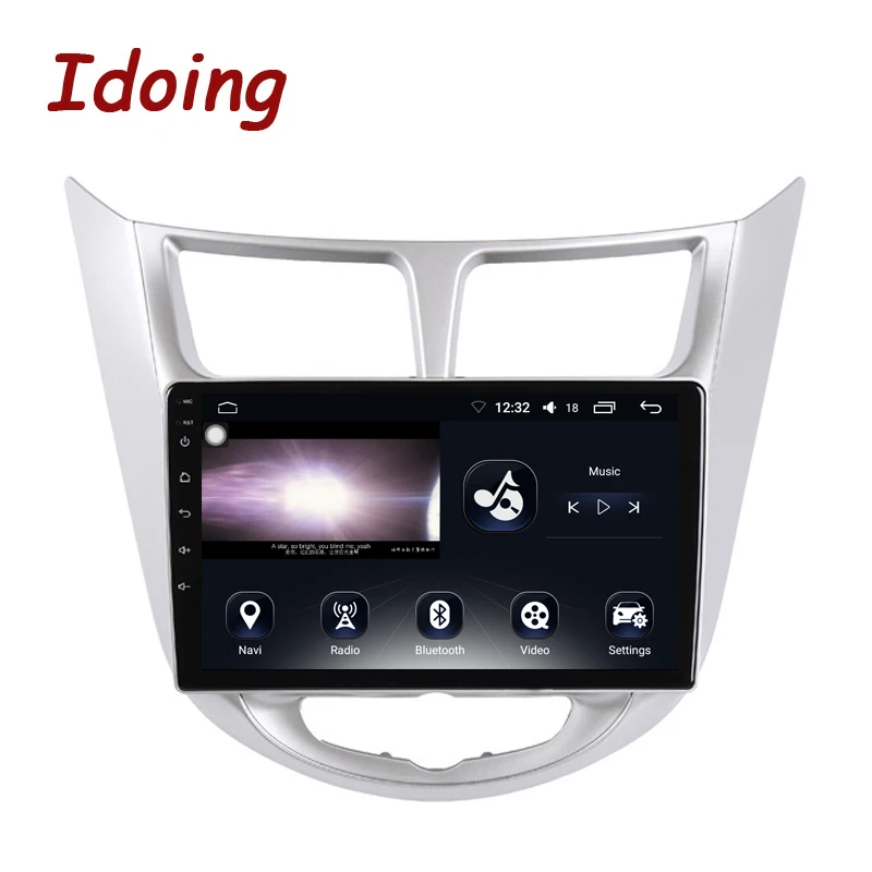 Discount Idoing 9"1Din Car Android 8.0 Radio Vedio Multimedia Player For Hyundai Verna 2012 4G+64G Octa Core GPS Navigation and Glonass 2