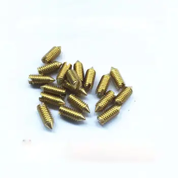 

100Pcs M4 slotted headless screws grubs tip end tighten bolts screw brass 5-10mm Length