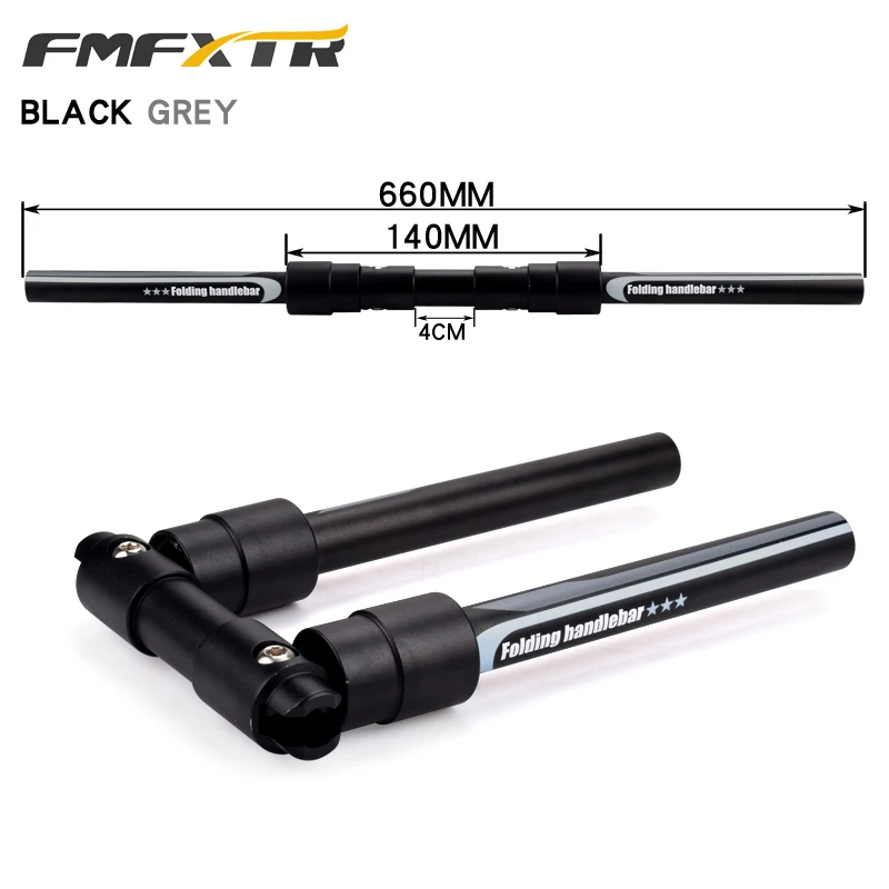 FMFXTR складной алюминиевый руль для велосипеда, ручка для самоката 25,4/31,8 мм, дорожный MTB, складной велосипед, аксессуары, руль - Цвет: gray 660mm