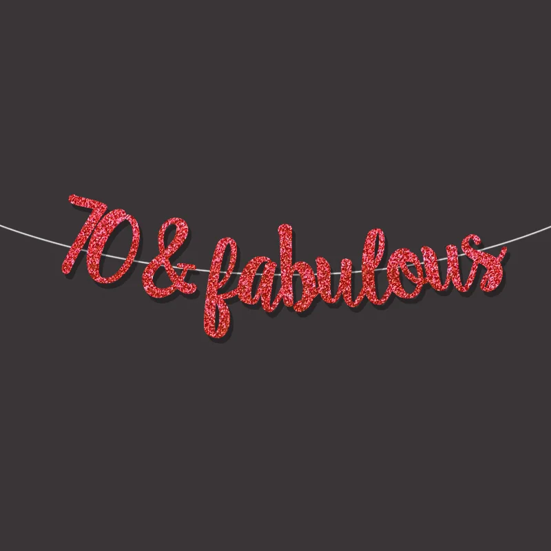 Золотой/черный/Серебряный Блестящий 70 & Сказочный баннер 70th happpy знак дня рождения