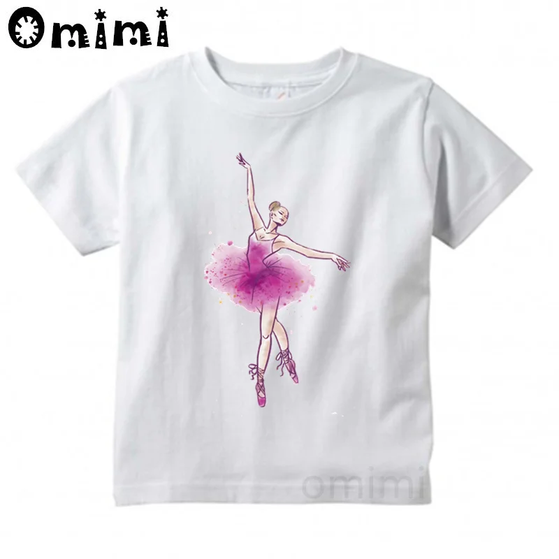 Kid Cute Ballet Dancing Girl T shirt Children short sleeve Clothing