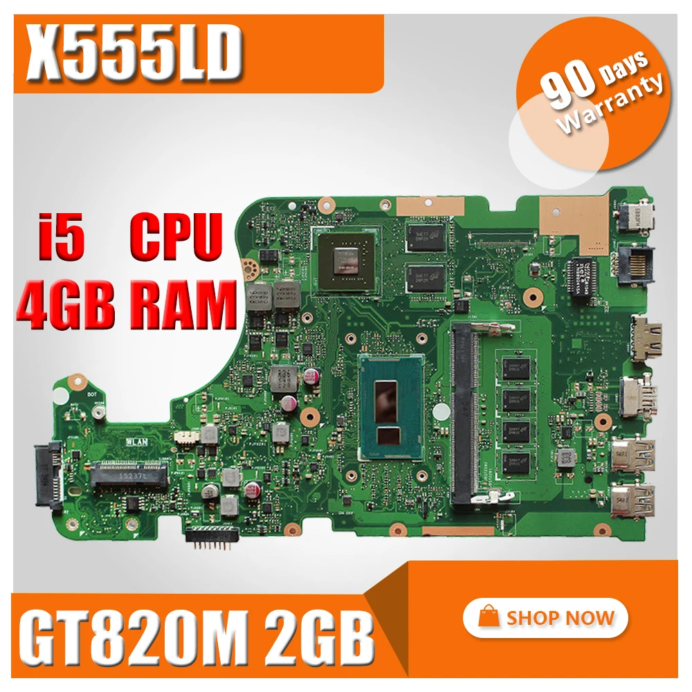 X555LD материнская плата I5 cpu 4 Гб RAM GT820M 2 ГБ для For Asus K555L F555L X555LP ноутбука плата|main