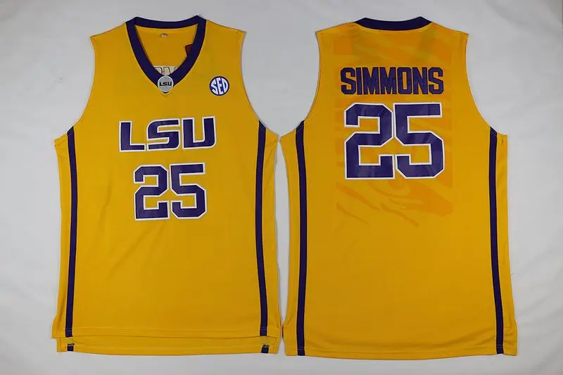 

LSU Tigers College 25 Ben Simmons Top quality Retro Throwback Stitched Basketball Jersey Embroidery US Size XXS-XXL