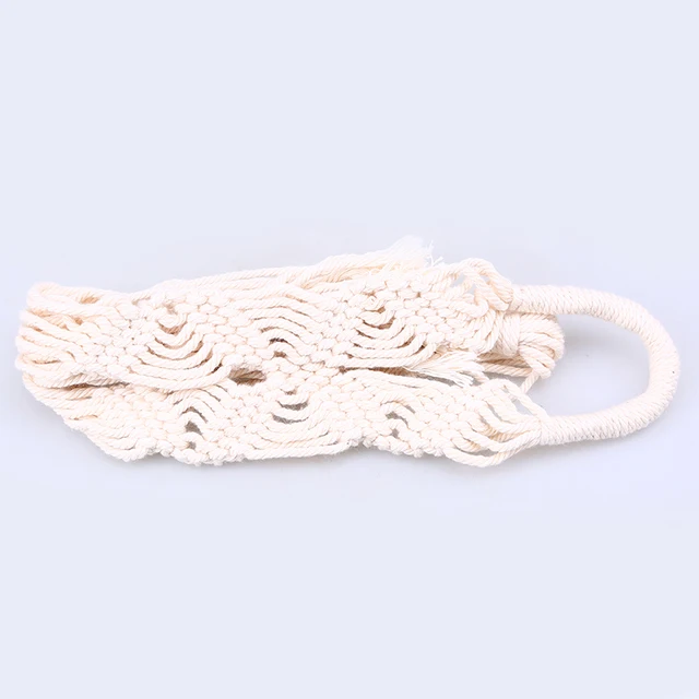 WCIC 90cm Knotted Macrame Plant Hanger Vintage Cotton Linen Flowerpot Basket Lifting Rope Pot Holder Garden Tools Hanging Basket