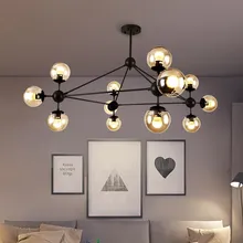 Best Offers Retro Black Glass bubble chandelier Bar Coffee Shop vintage chandelier Black Color Loft Industrial Decor Pendant Lamp Bubble