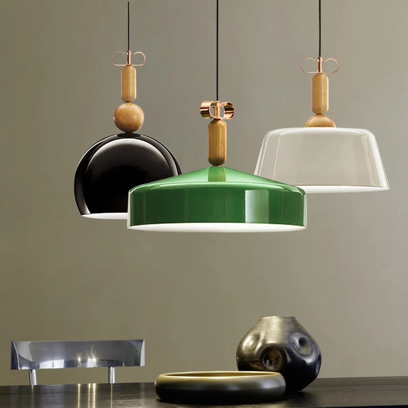 

Nordic Modern Minimalist Creative Aluminum Wood Led E27 Pendant Light For Dining Room Living Room Bar Dia 35/40/45cm 1154