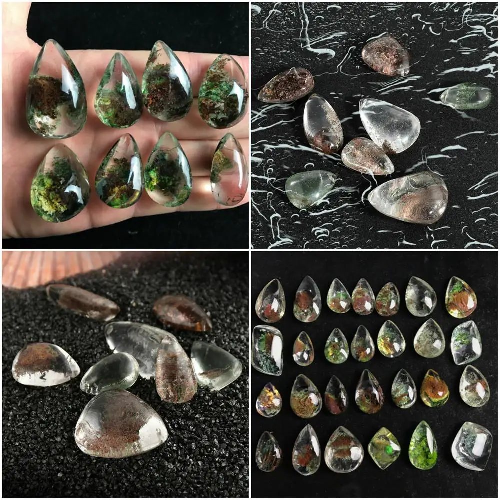 

Quartz Crystal Pendant Yoga Chakra Reiki Polished Heal Stones Natural Ghost Phantom Gem Specimen Healing Stone Minerals Pendant