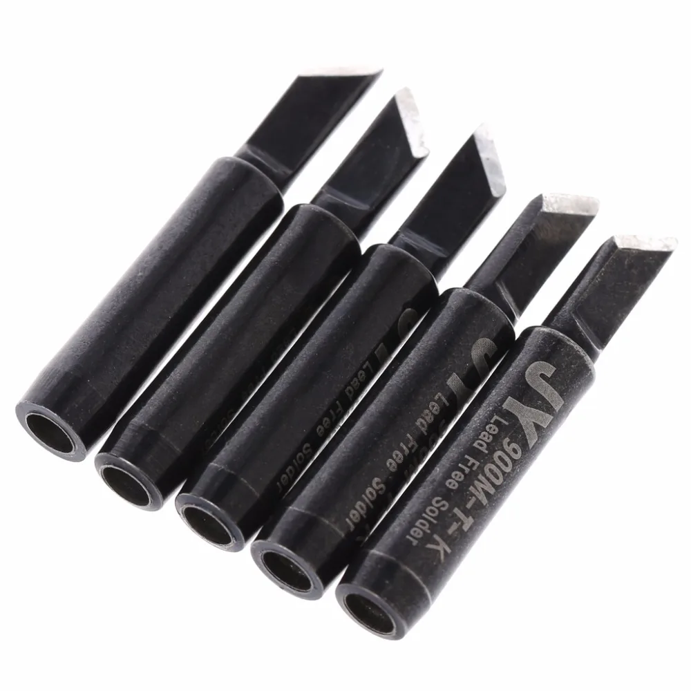 5Pcs Soldering Iron Tips Set Copper Replacement Bevel Style Soldering Iron Lead-free Solder Tips For 936 937 Soldering Tool