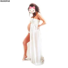 

RIUOOPLIE Pregnant Women Bra Chiffon Stitching Long Dress Maternity Gown Photography Props