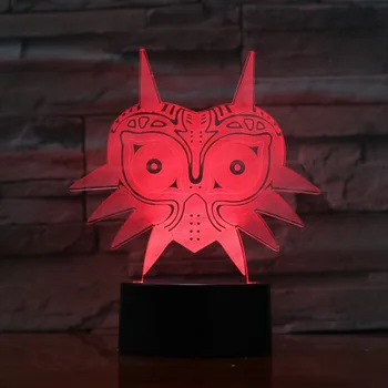 

Majoras Mask 3D 7 Color Led Night Lamps For Kids Touch Led Usb Table Lampara Lampe Baby Sleeping Nightlight Drop Ship