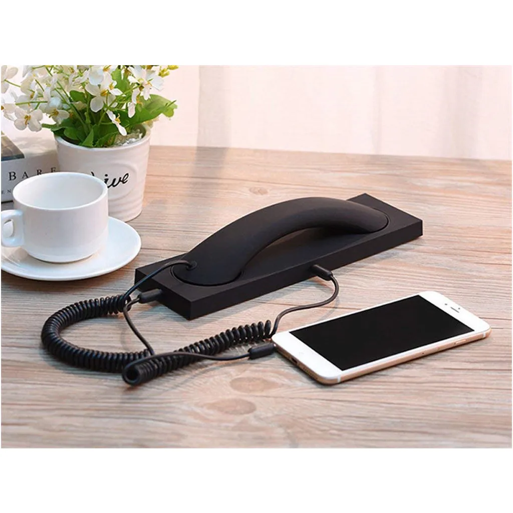 Retro Telephone Handset , 3.5mm Radiation Proof Cell Phone Telephone Receiver and Handset Holder for iPhone 5 6 Sansung Galaxy