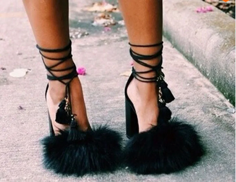 Image result for fur sandals