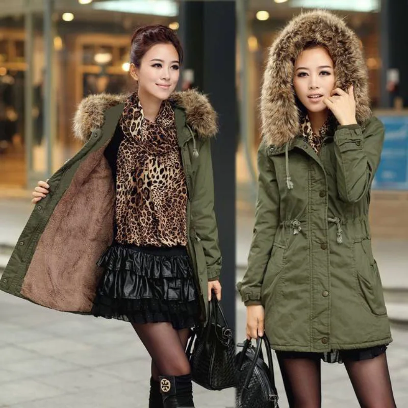 

Holanono Womens Parka Jacket Hooded Winter Coats Faux Fur Coat Outdoor UT915