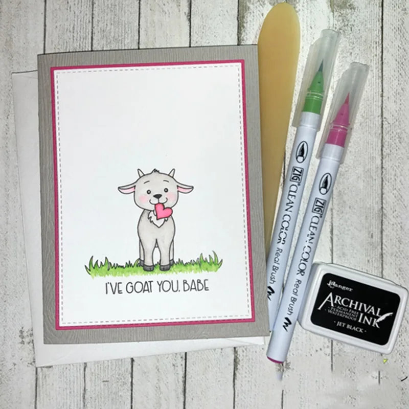 

Rubber Stamps and Metal Cutting Dies Scrapbooking Craft Goat Words Letters Animal Dies Cut Stencil Card Make Album Sheet Decor