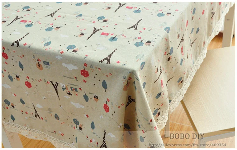 Linen Cotton Fabrics cute Eiffel Tower,140cm*100cm,perfect for bags,curtains, table cloth,freeshipping,B20132006