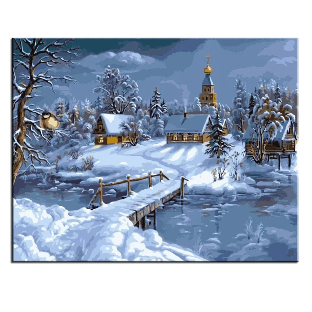 

RIHE Snow Forest Painting By Numbers Diy Oil Painting On Canvascuadros Decoracion Acrylic Paint Home Decor Wall Art Living Room