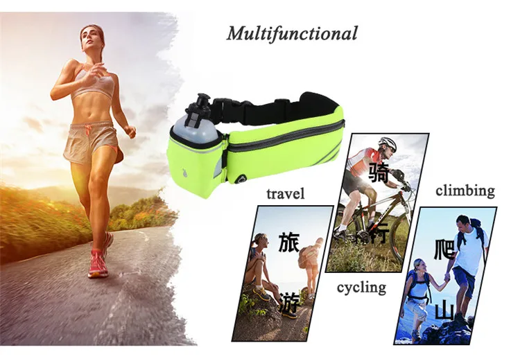 Поясные Сумки для бега, спортивный держатель для бутылки, многофункциональная сумка для марафона, для бега, светоотражающий регулируемый поясной ремень, сумки для женщин и мужчин