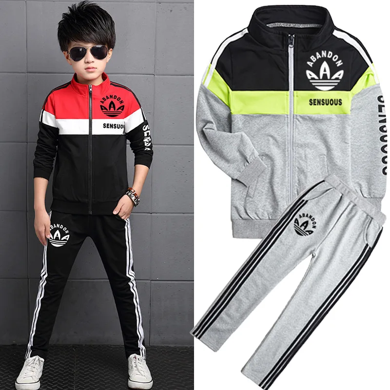 

Cotton Baby Boys Track Suit Sporty Clothing Sets Children Outerwear Kids Clothes Sets For 5-14 Years Old