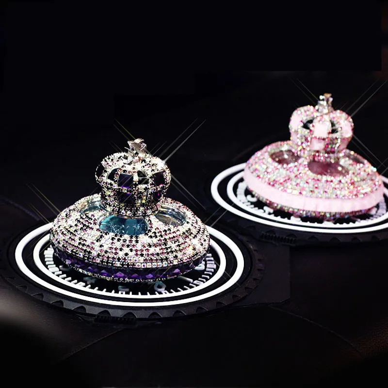 Car Ornament Crystal Diamond Crown Shape Air Freshener Dashboard Decoration Car Perfume Diffuser Auto Interior Accessories