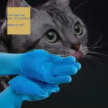 Двухцветные банные перчатки для домашних животных щетка для ванной липкая щетка для вычесывания животных водостойкая анти-укус не бойтесь кошек и собак маленький питомец
