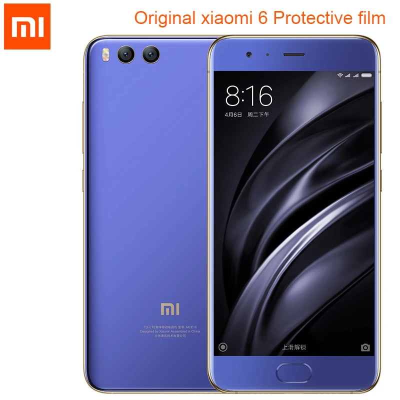 100% Xiaomi оригинальный защитный Плёнки для 6 Mi Экран протектор Защитная не стекло |