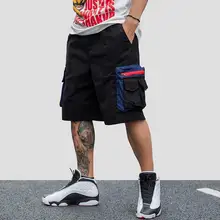 Хип хоп карго пляжные шорты мужские Харадзюку короткие уличные винтажные модные летние тонкие спортивные шорты с карманами на молнии