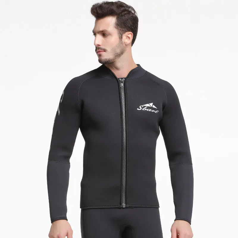 

LAFICIRO 3MM Winter Swim Warm Surf Upstream size xxxL Wetsuit Jacket Men Long Sleeve Neoprene Front Zipper Surf
