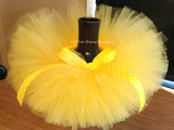 Милая желтая Пышная юбка-пачка для девочек, Пышные Многослойные тюлевые юбки-пачки с бантом из ленты+ повязка на голову, Детские балетные пачки