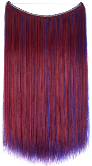 TOPREETY Heat Resistant Synthetic Hair 100gr Silky Straight Elasticity Invisible Wire Halo Hair Extensions 8006 2517H1762