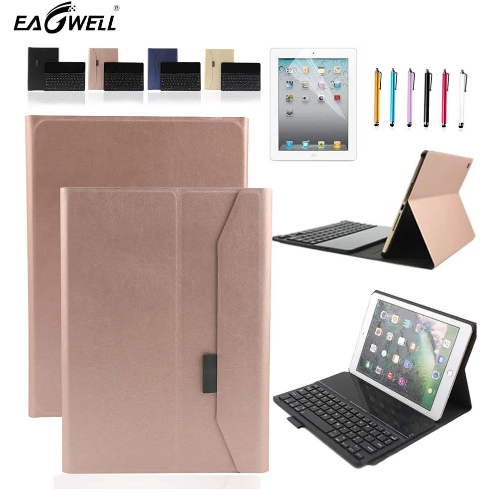 

PU Leather Tablet Case Cover With Detachable Bluetooth keyboard For iPad Air / Air 2 / Pro 9.7 2017 / New iPad 2017 2018