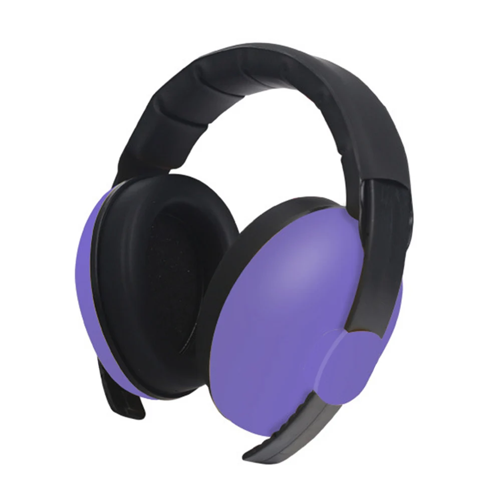 Hearing Protection Earmuffs Adjustable Baby Earmuffs Hearing Protection Safety Earmuffs Noise Reduction Ear Protector for Child - Цвет: Purple