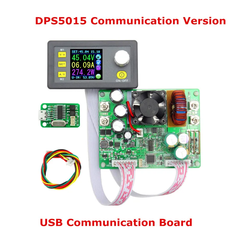 RD цветной ЖК-цифровой вольтметр 15A DPS5015 Постоянное Напряжение Ток понижающий программируемый источник питания понижающий преобразователь скидка 20 - Цвет: Communication USB