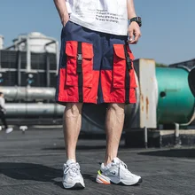 ГОРЯЧАЯ Западной Novo Цвет Лоскутная стильный Для мужчин грузов короткие штаны хип-хоп летом мужской эластичный пояс Рубашки домашние свободные ленты