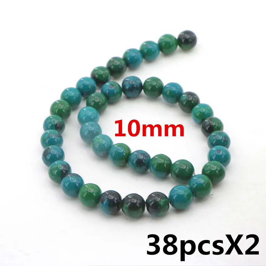 1 High Quality 4-14mm natural Dark green semi-precious Round ball Phoenix stone loose beads for DIY Fashion charms (21)