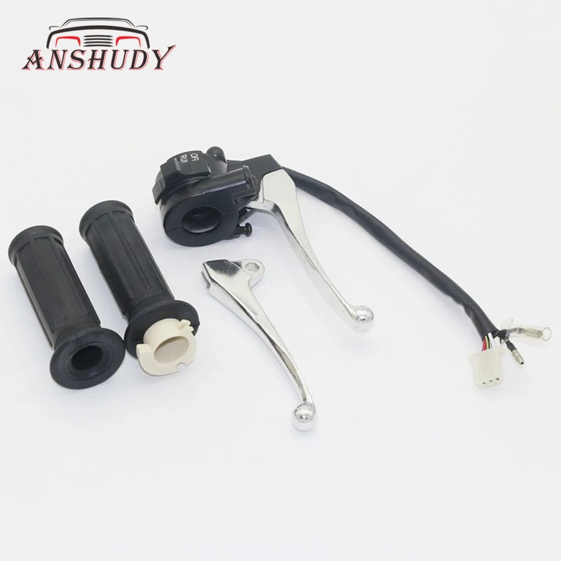 

Motorcycle Brake Lever Switch Handle Bar Cafe Racer Guidon Manillar Moto Molded Grips Multi-function Start Switch Kit