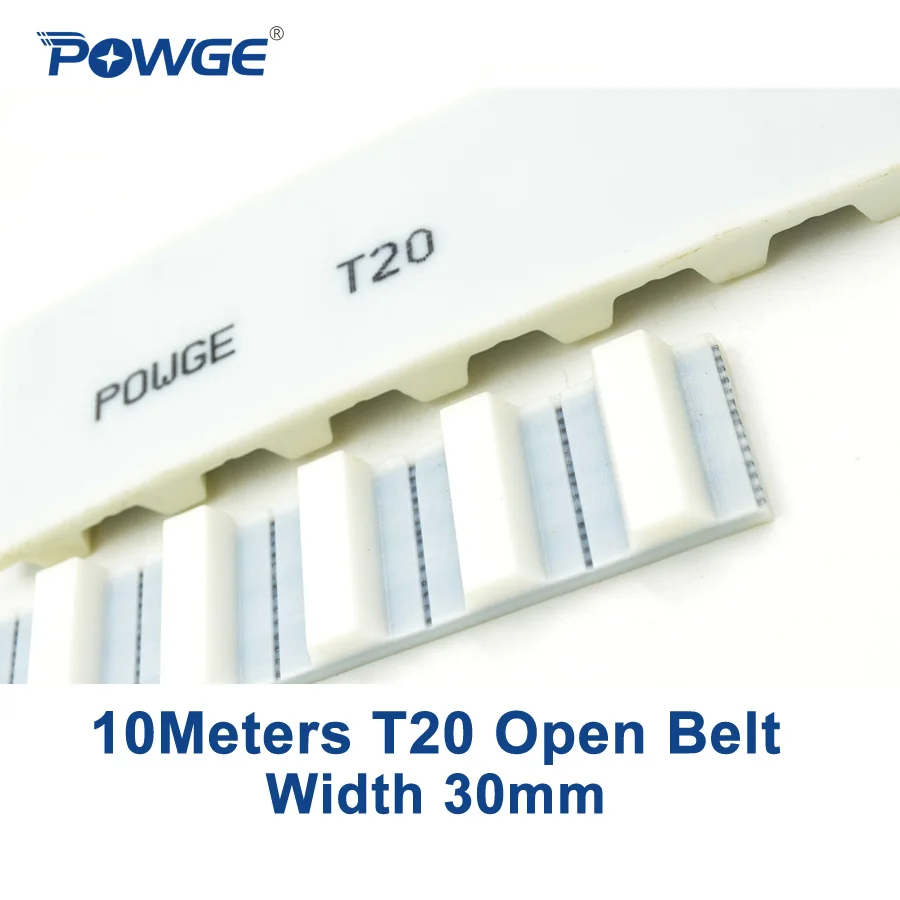 POWGE 10Meters Metric PU T20 Open synchronous belt T20 30 Width 30mm