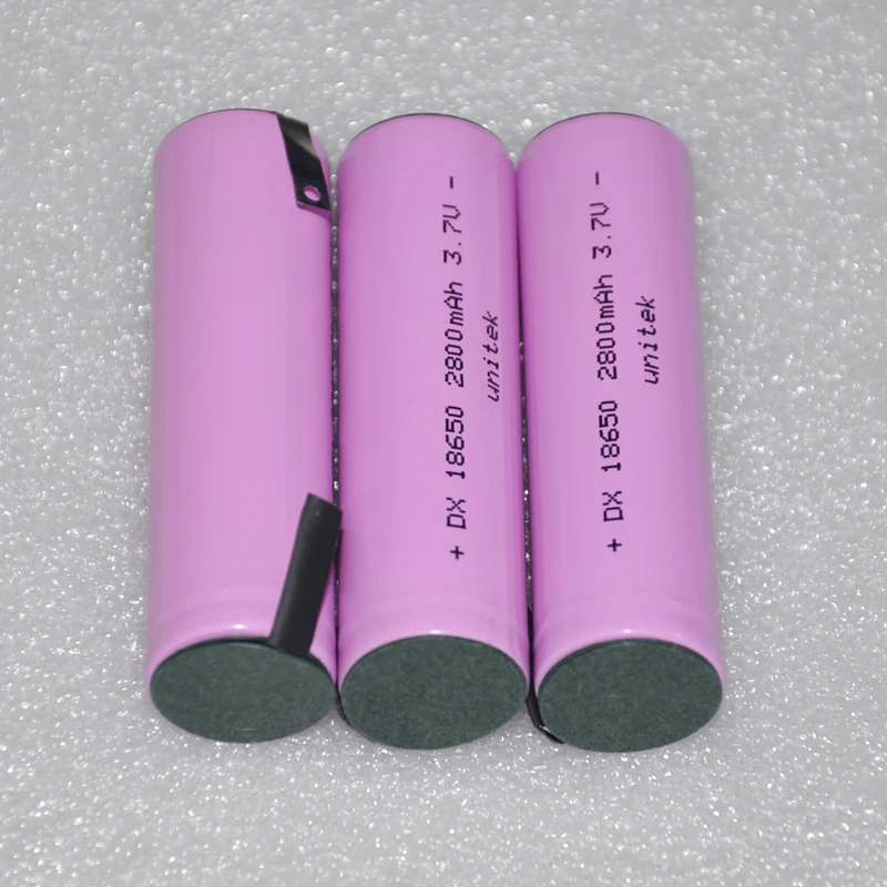 3.7V 18650 battery 2800mah rechargeable li-ion lithium cell with welding tabs pins for LED Torch flashlight and DIY powerbank 3.7V 18650 battery 2800mah rechargeable li-ion lithium cell with welding tabs pins for LED Torch flashlight and DIY powerbank