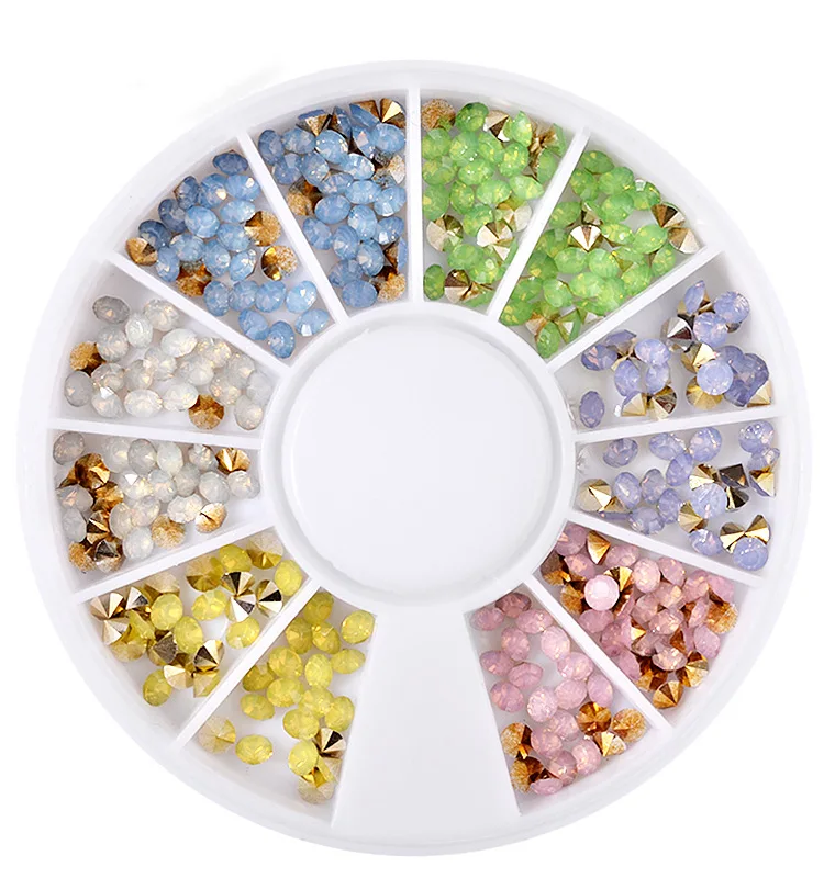 

1 box Mix Colorful Glitter Shiny 3D Sharp Arylic Diamond Studs Nail Art Rhinestones Gems Decorations DIY