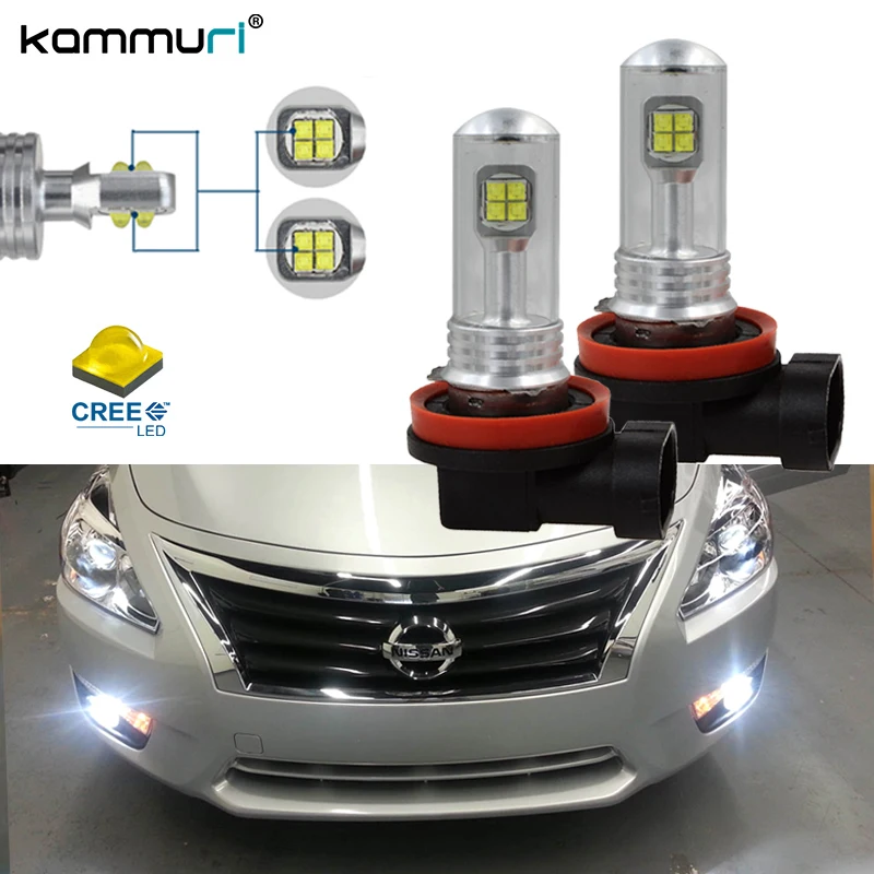 H8 H11 Led Fog Lights Drl Lamps For Nissan Altima Sentra Almera Tiida