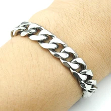 Акция! 21 см* 10 мм Нержавеющая сталь браслет Для мужчин соединение украшений кубинской HB026