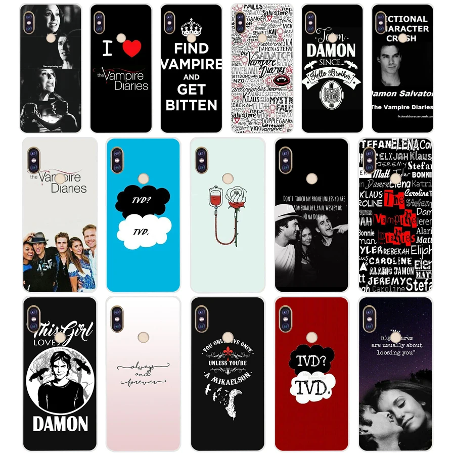 

124SD The Vampire Diaries 02 Soft Silicone Tpu Cover phone Case for xiaomi redmi 6 Pro 6A note 5 6 Pro mi 8 lite